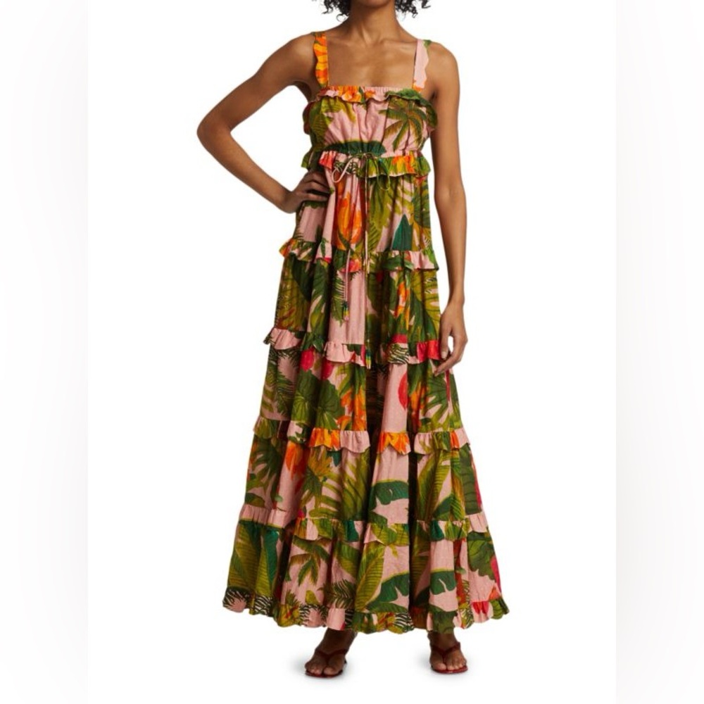 NWT Farm Rio Cocoa Forest Maxi Dress | S